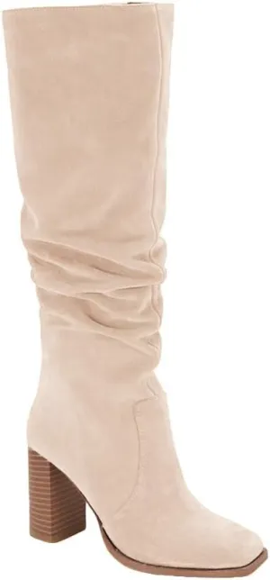 Juliet Holy Womens Knee High Boots Chunky High Heel Square Toe Side Zipper Wide Calf Boot