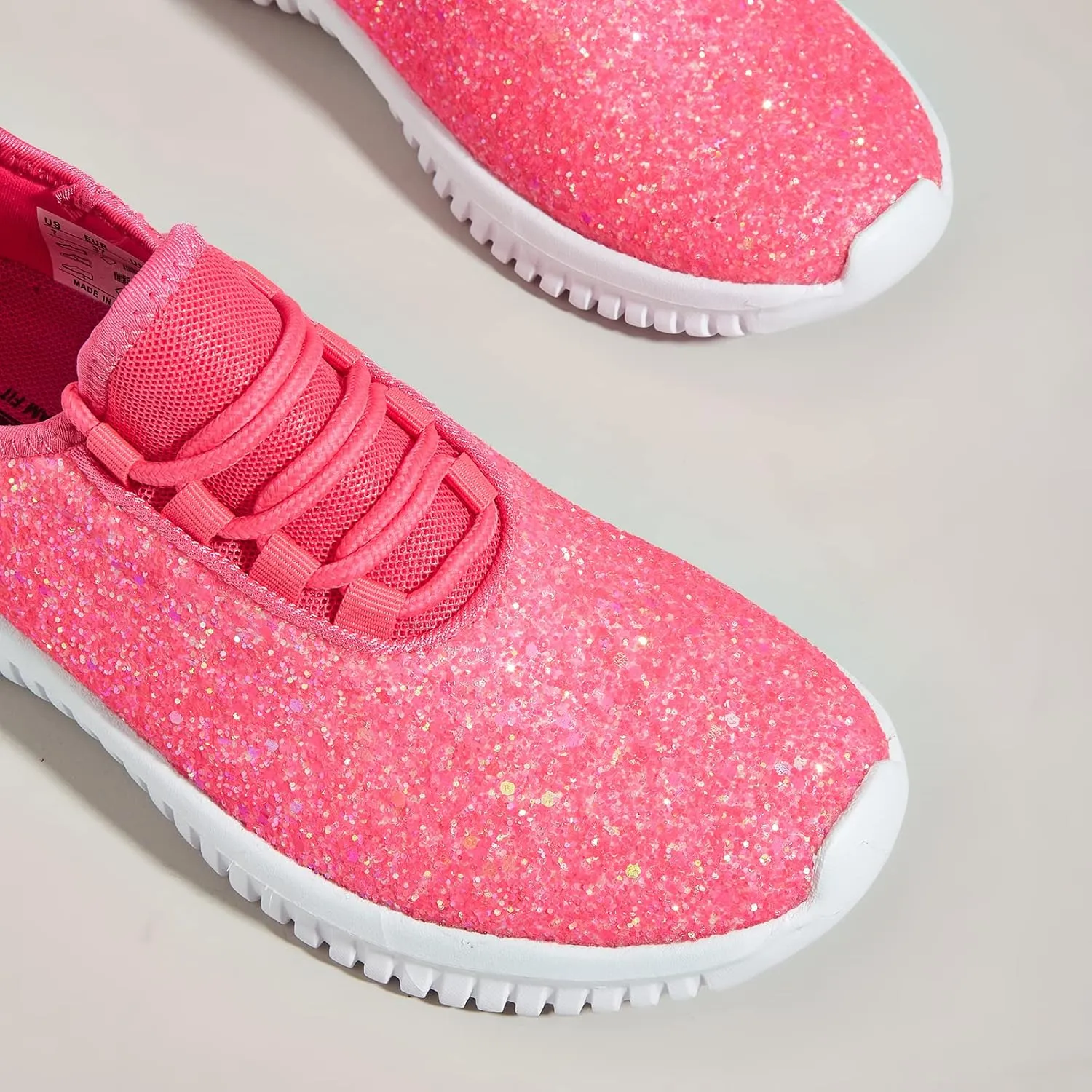 K KIP WOK Fashion Glitter Sneakers for Womens Silp On Running Shoes Lightweigt Tennis Walking Sneakers