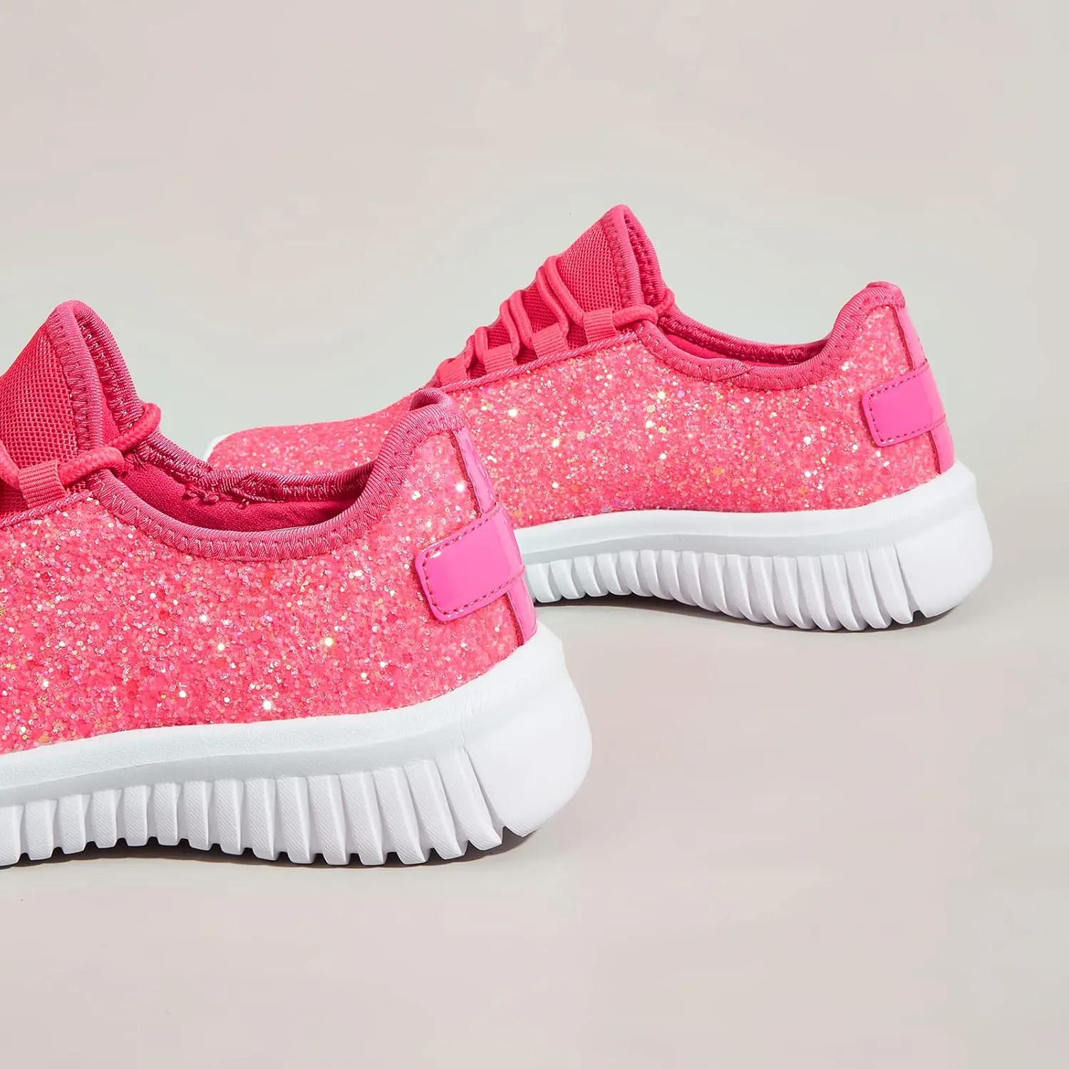 K KIP WOK Fashion Glitter Sneakers for Womens Silp On Running Shoes Lightweigt Tennis Walking Sneakers