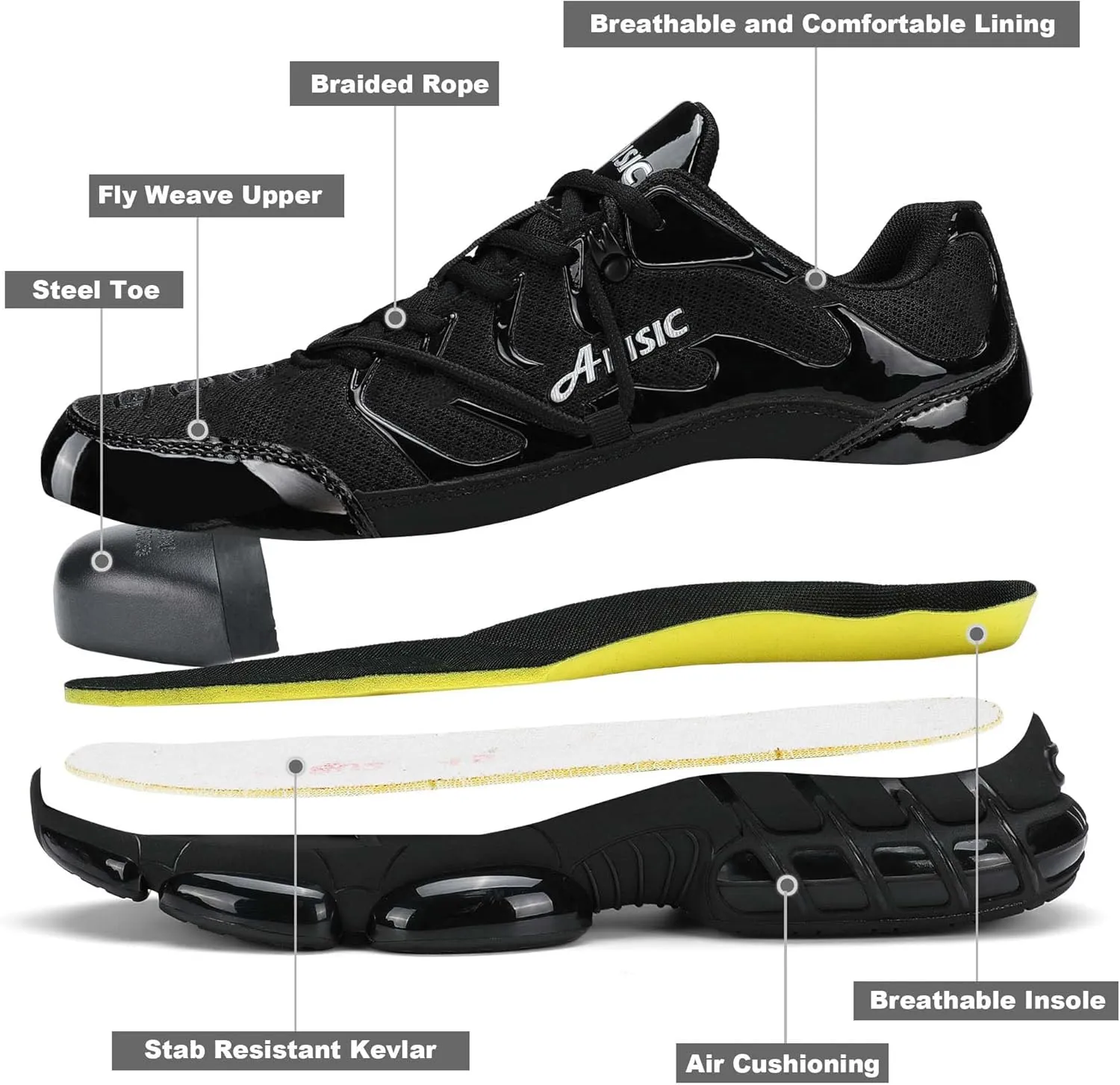 KCVTD Steel Toe Shoes for Men Indestructible Work Shoes Lightweight Steel Toe Sneakers Women Puncture Proof Non Slip Composite Toe Safety Zapatos