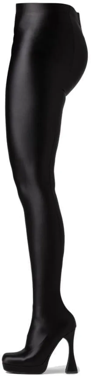 keleimusi Womens Sexy Thigh High Pant Boots Over The Knee Square Toe Stretch Platform Boots