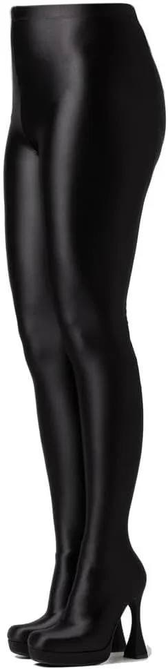 keleimusi Womens Sexy Thigh High Pant Boots Over The Knee Square Toe Stretch Platform Boots