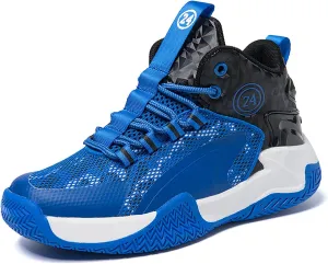 Kids Basketball Shoes Boys Cushion Sneakers Non-Slip Outdoor Sports Shoes Comfortable Girls Lightweight Breathable Walking Running Shoes Tennis Sneakers