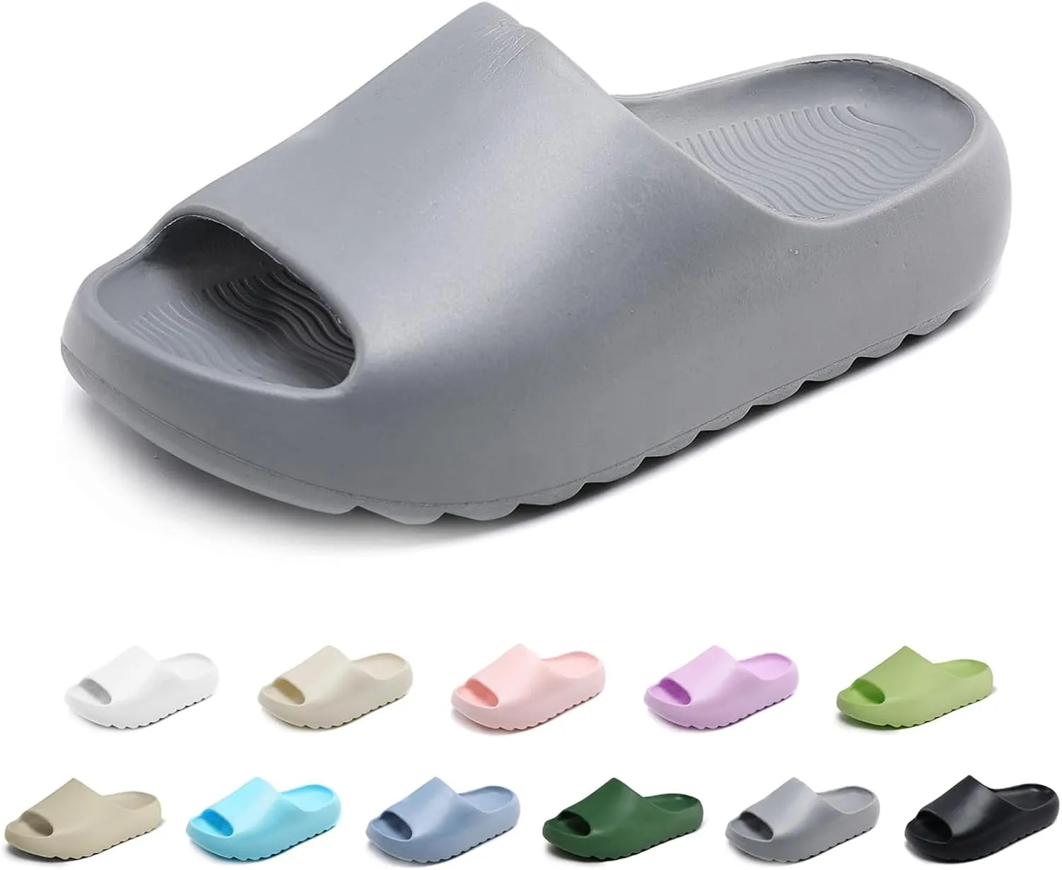Kids Cloud Slides Slippers For Girls Boys,Pillow House Slippers Non-Slip Super Soft Quick Drying Shower Cushioned Slides Bathroom Thick Sole Sandals Indoor Outdoor Slippers