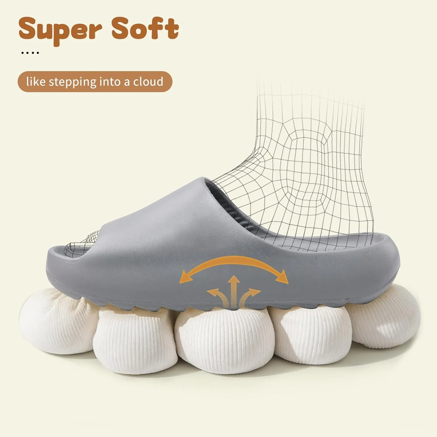 Kids Cloud Slides Slippers For Girls Boys,Pillow House Slippers Non-Slip Super Soft Quick Drying Shower Cushioned Slides Bathroom Thick Sole Sandals Indoor Outdoor Slippers