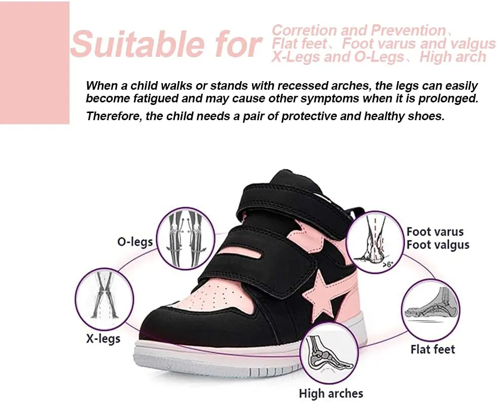 Kids Orthopedic Shoes for Boys and Girls Flat Feet,Lightweight Corrective Toddlers Sneakers with Arch and Ankle Support,Non-Slip Sole