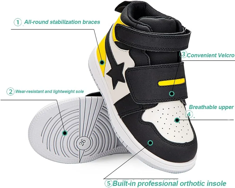 Kids Orthopedic Shoes for Boys and Girls Flat Feet,Lightweight Corrective Toddlers Sneakers with Arch and Ankle Support,Non-Slip Sole