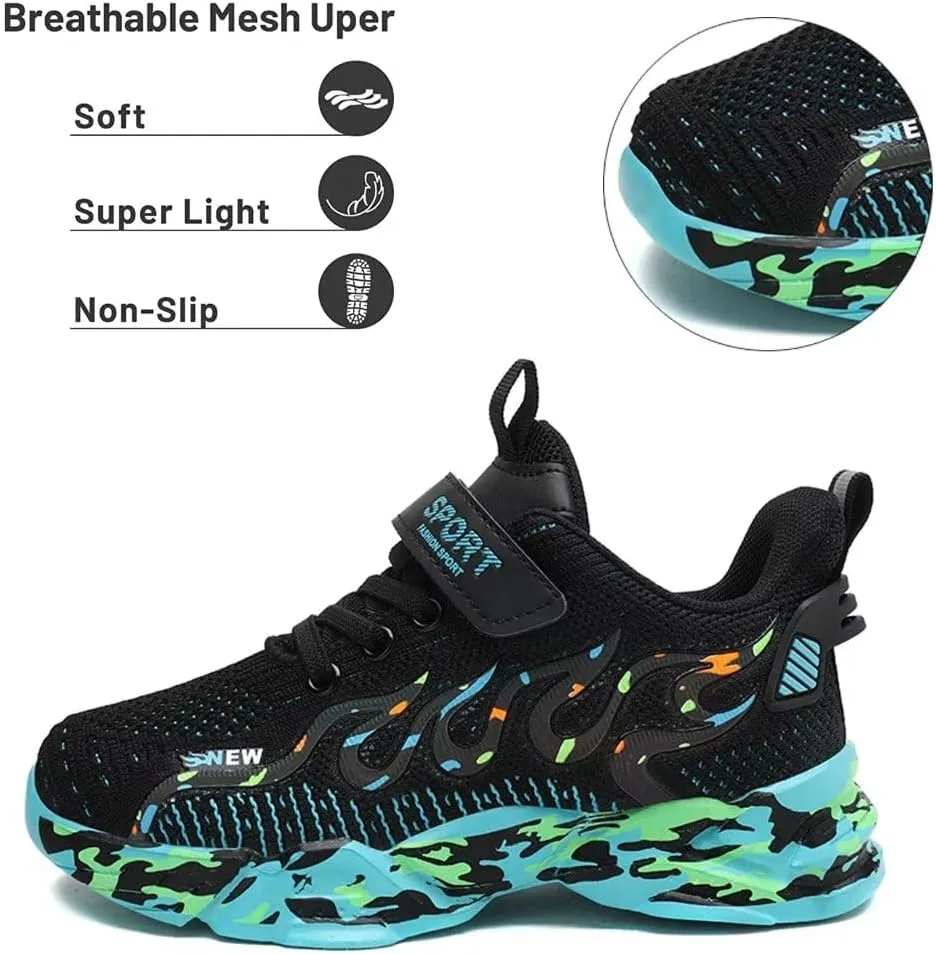 Kids Sneakers Lightweight Mesh Breathable Comfortable Running Tennis Athletic Boys Girls Shoes