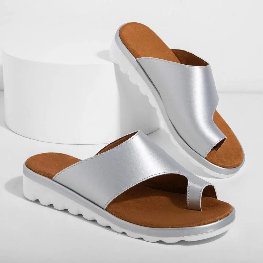 KINOW Women Bunion Sandals Platform Wedge Slippers Orthopedic Flip Flops Summer Shoes