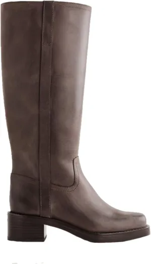 Knee High Boots for Women Comfortable Chunky Heel Square Toe Tall Boots Womens Fashion Low Heel Pull-on Long Boots