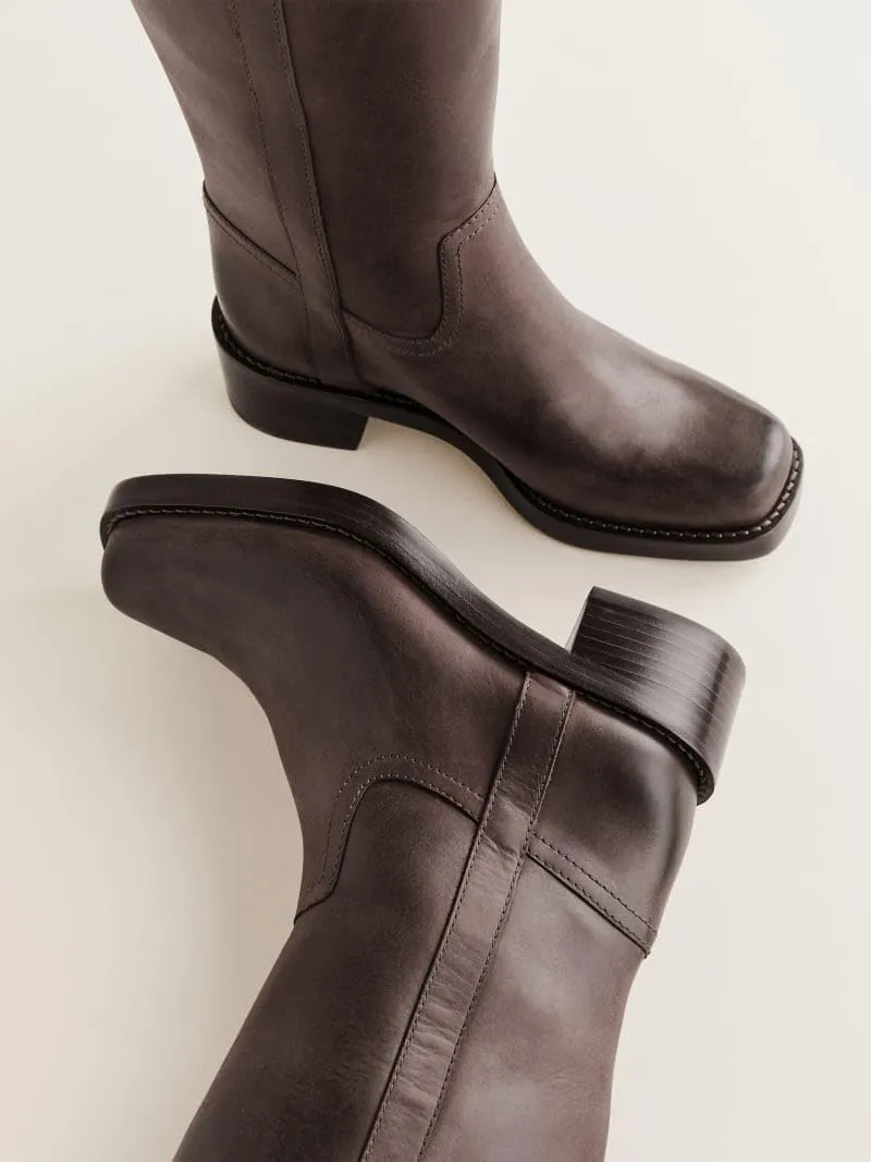 Knee High Boots for Women Comfortable Chunky Heel Square Toe Tall Boots Womens Fashion Low Heel Pull-on Long Boots