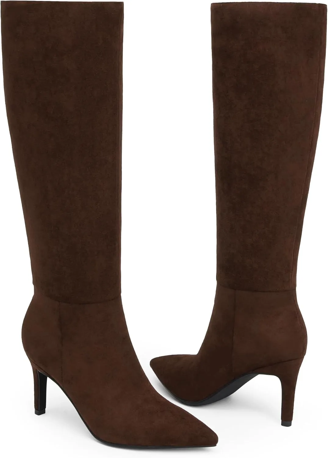 Knee High Boots Women Pointed Toe Tall Boots 3 In Stiletto High Heel Long Boots Side Zipper Dress Knee High Boots