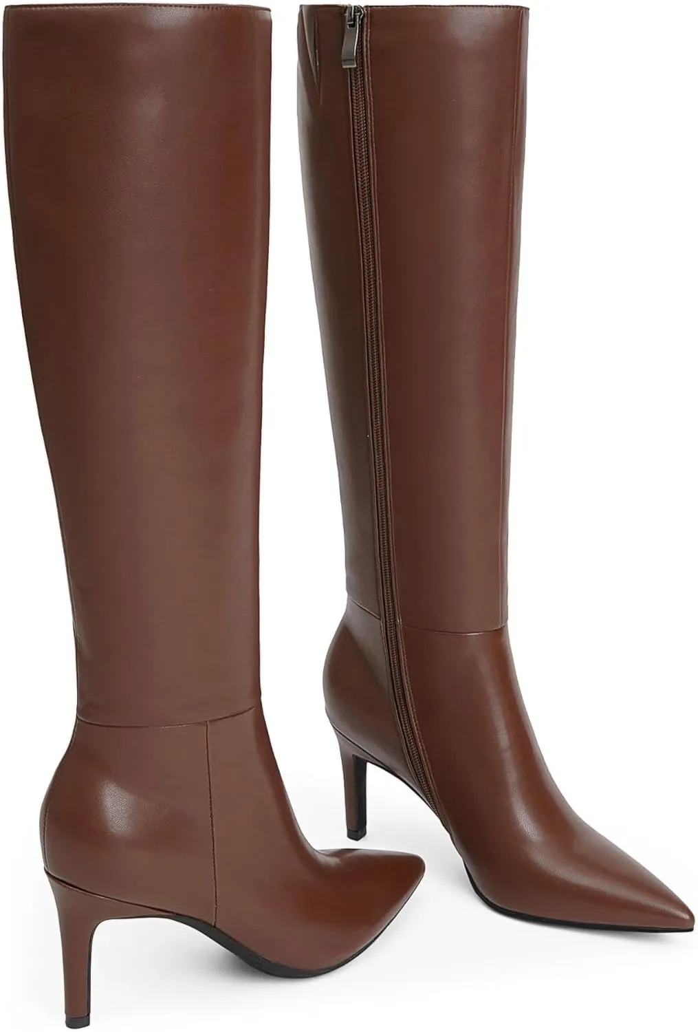 Knee High Boots Women Pointed Toe Tall Boots 3 In Stiletto High Heel Long Boots Side Zipper Dress Knee High Boots