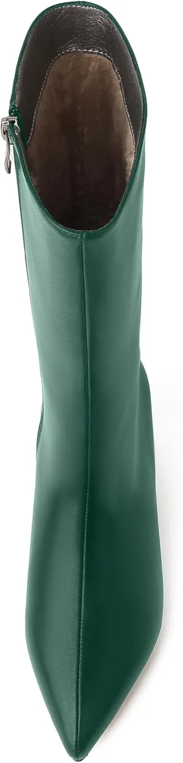 Knee High Boots Women, Pointed Toe Tall Boots Stiletto Kitten Heel Long Boots Slip On Dress Knee High Boots