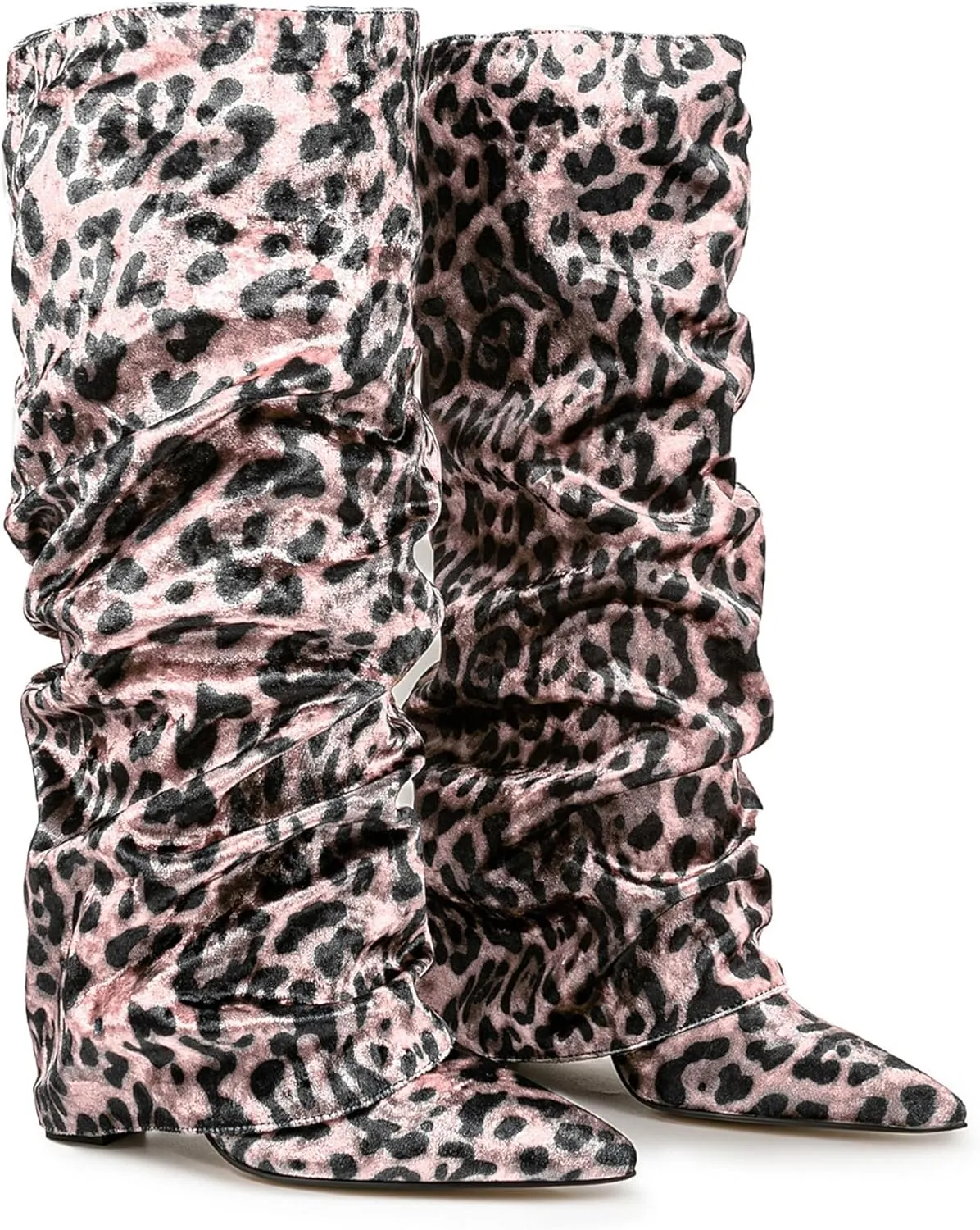 Knee High Boots Women Pointed Toe Tall Stiletto Heel Long Dress Knee-High Wedge Slouch with Gradient Crocodile Textur Comfortable Vacation Holiday Party Dating