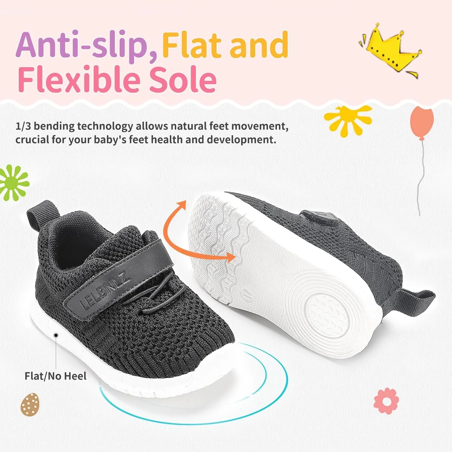 Knitted Slip-On Sneakers for Toddlers, Kids,Toddler Shoes, Baby Sneakers Girls Boys, Baby Walking Shoes, Non-Slip Fashion Baby Shoes, Lightweight Baby Socks Shoes,Daycare Shoes