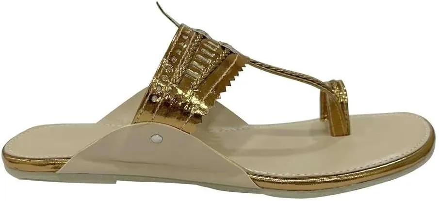 Kolhapuri Chappal For Women's Indian Flat Flip Flop Kolhapuri Sandals For Women Ethnic s Casual Mojaris