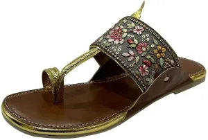 Kolhapuri Chappal For Women's Indian Flat Flip Flop Kolhapuri Sandals For Women Ethnic s Casual Mojaris