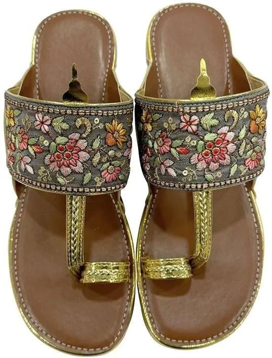 Kolhapuri Chappal For Women's Indian Flat Flip Flop Kolhapuri Sandals For Women Ethnic s Casual Mojaris