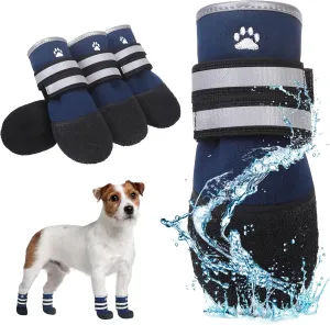 KOOLTAIL Dog Booties for Hot Pavement,Summer Dog Shoes for Small Medium Large Size Dogs, Waterproof Anti-Slip Dog Boots & Paw Protectors for Hardwood Floor,Indoor Outdoor Water Shoes,Black