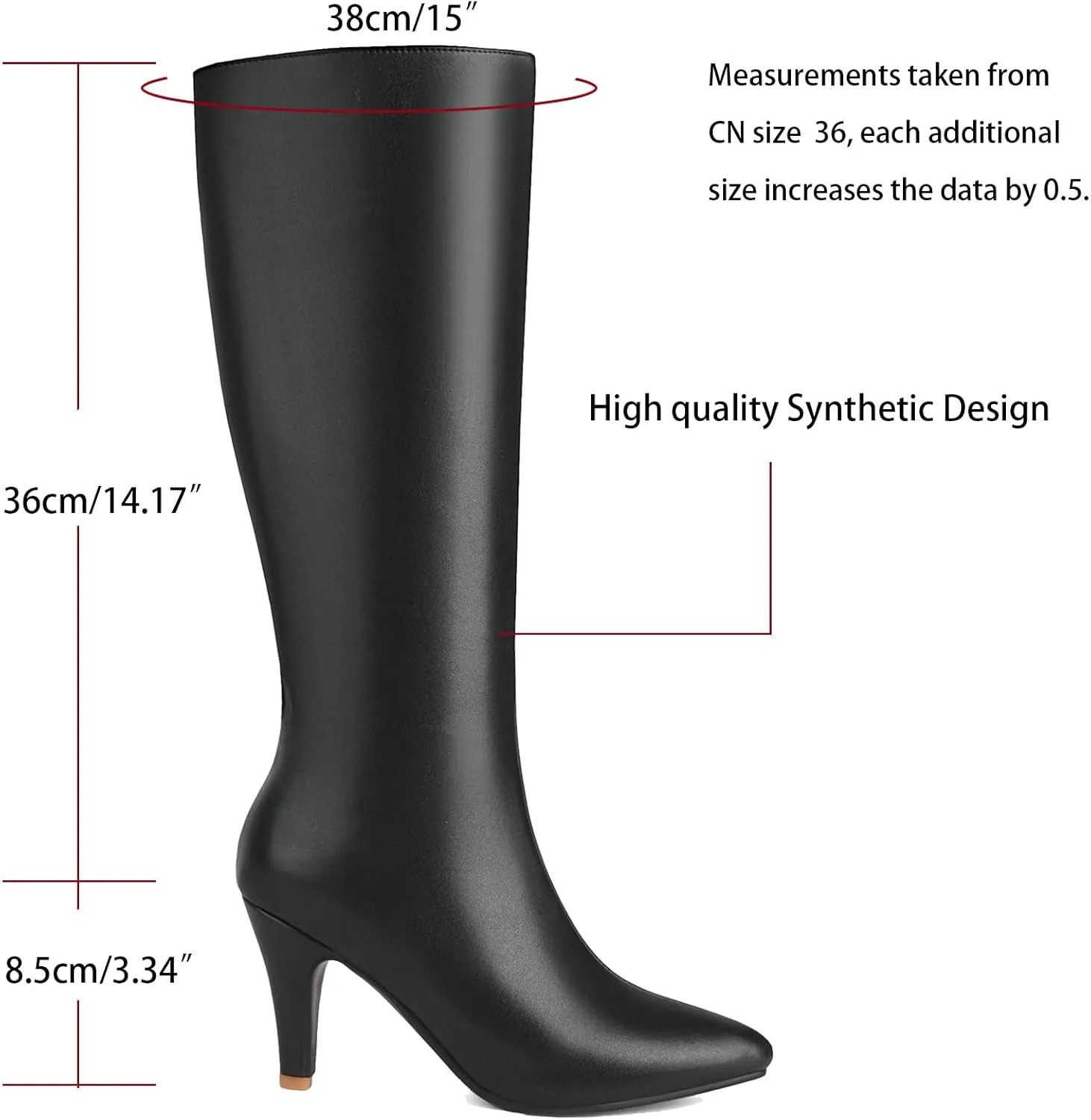 KysBloes Kitten Heel Knee High Pointed Toe Boots for Women High Heel Long Boots with Zipper,Metallic Knee High Boots