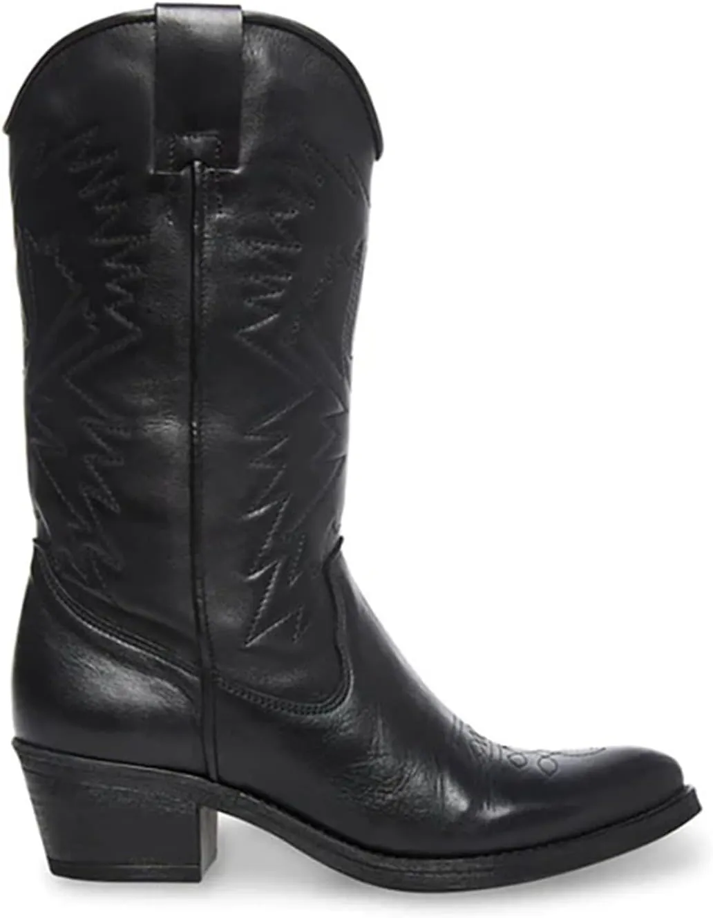 Ladmiple Cowboy Boots For Women Wide Calf Knee High Embroidered Western Chunky Heel Fashion Retro Classic Boot Pull-On