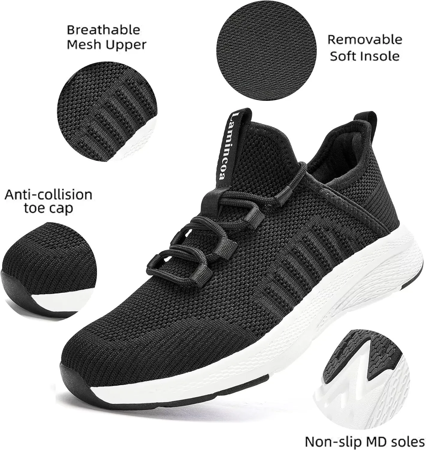 Lamincoa Women Slip on Walking Sneakers Non Slip Running Shoes Lightweight Sport Gym Casual Shoes Workout Tennis Sneakers for Women