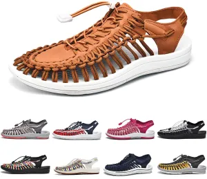 Large Size Unisex Rope Sport Sandals Men's Fisherman Shoes Women's Hand-Woven Shoes Comfortable Couple Lightweight Beach Sandals