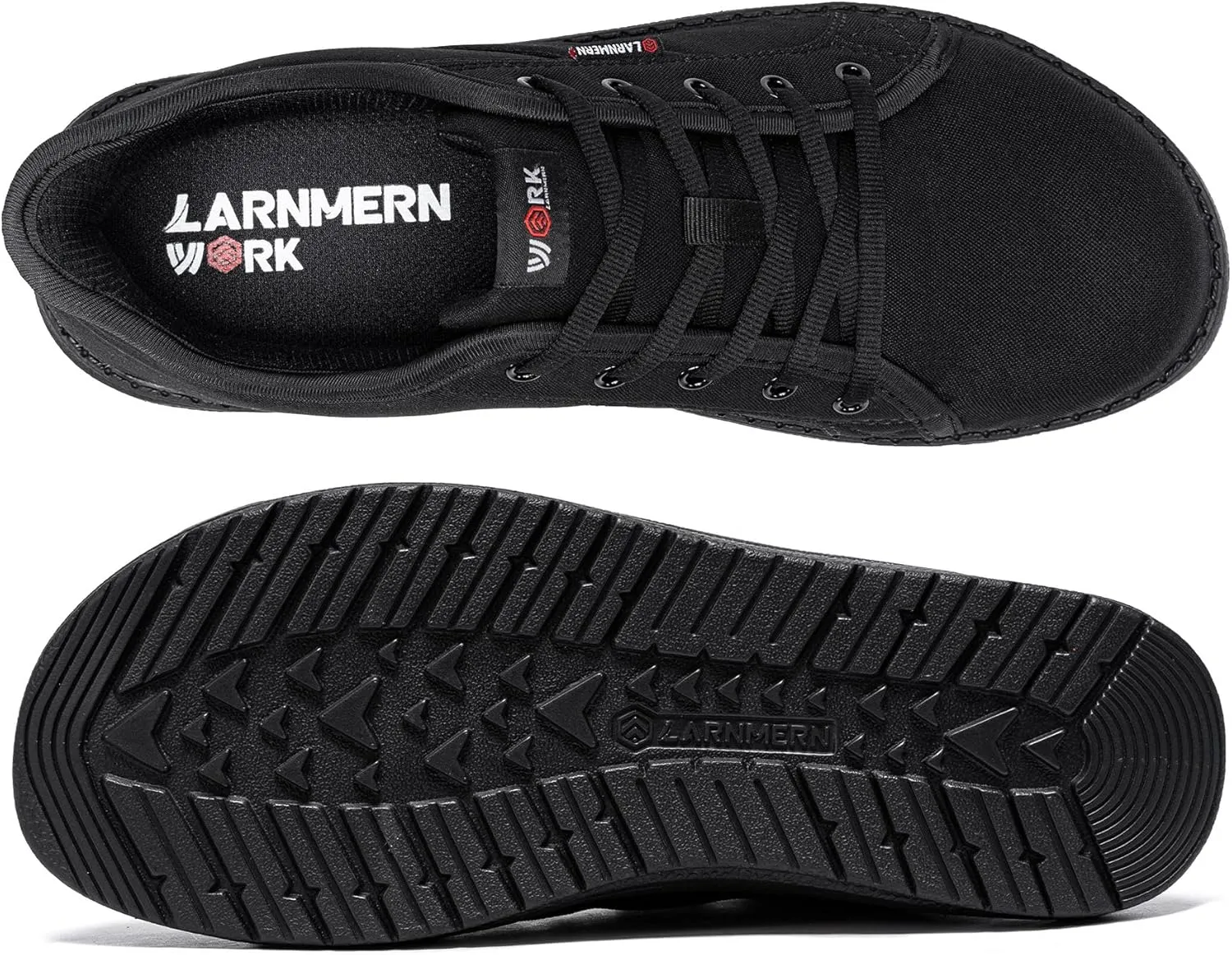 LARNMERN Steel Toe Shoes Men Hands Free Work Shoes Slip On Walking Skate Shoes Lightweight Comfortable Safety Sneakers