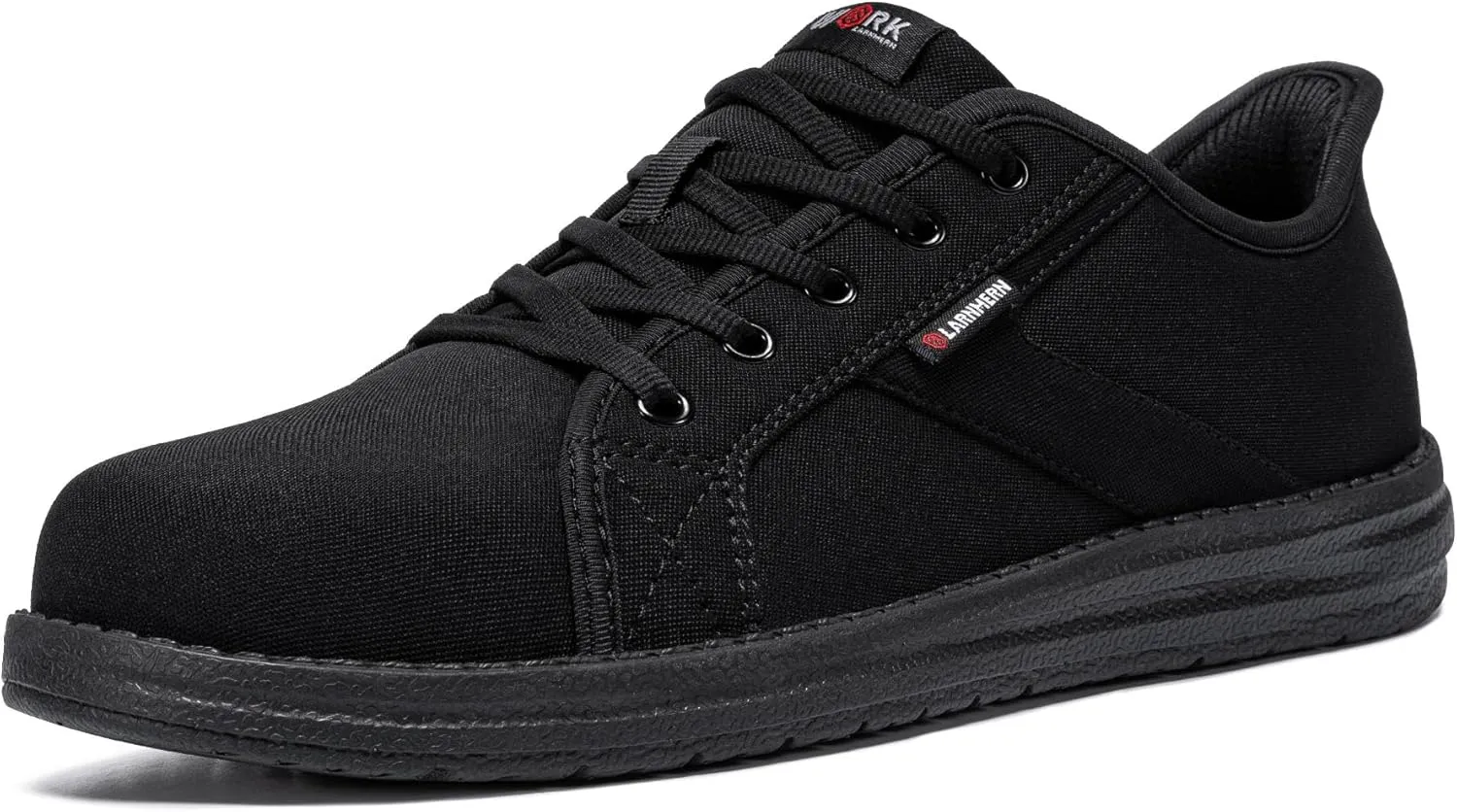 LARNMERN Steel Toe Shoes Men Hands Free Work Shoes Slip On Walking Skate Shoes Lightweight Comfortable Safety Sneakers