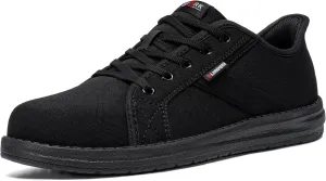 LARNMERN Steel Toe Shoes Men Hands Free Work Shoes Slip On Walking Skate Shoes Lightweight Comfortable Safety Sneakers