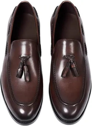 Leather Casual Sneakers for Mens Slip On Fashion Shoes for Formal Business Office Church Men's Dress Shoes Comfort Soft Non-Slip Sole
