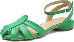 LIURUIJIA Women's Closed Toe Flat Sandals Comfortable Ankle Strap Strappy Boho Shoes Casual Dressy Summer Gladiator Sandals
