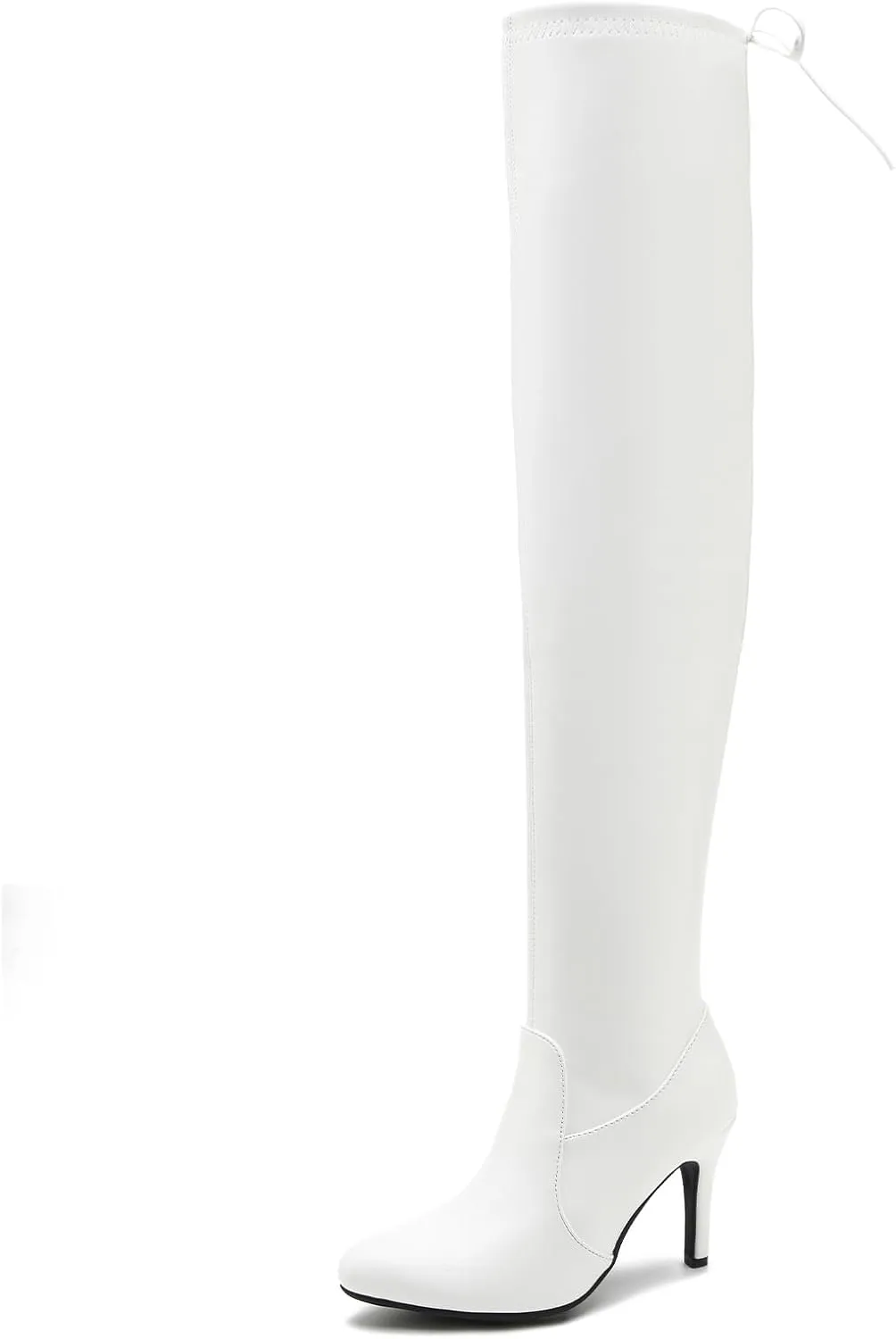 LIURUIJIA Women's Pointed Toe Over The Knee Thigh High Boots Stiletto High Heel Long Stretch Pull On Sexy Fall Boots