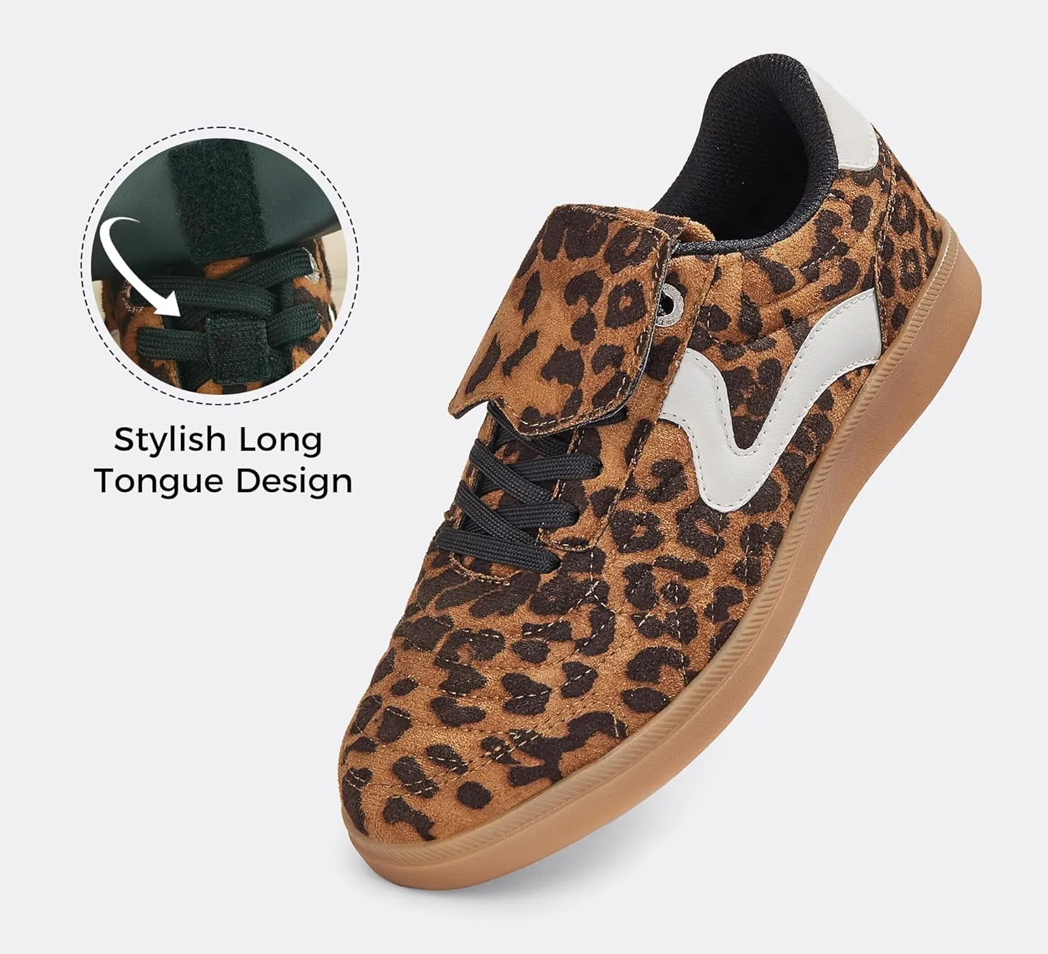 LUCKY STEP Women's Gum Sole Fashion Sneakers Classic Retro Fancy Casual Leisure Tennis Walking Skate Shoes