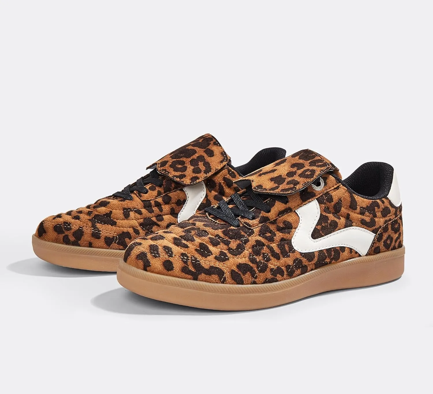 LUCKY STEP Women's Gum Sole Fashion Sneakers Classic Retro Fancy Casual Leisure Tennis Walking Skate Shoes