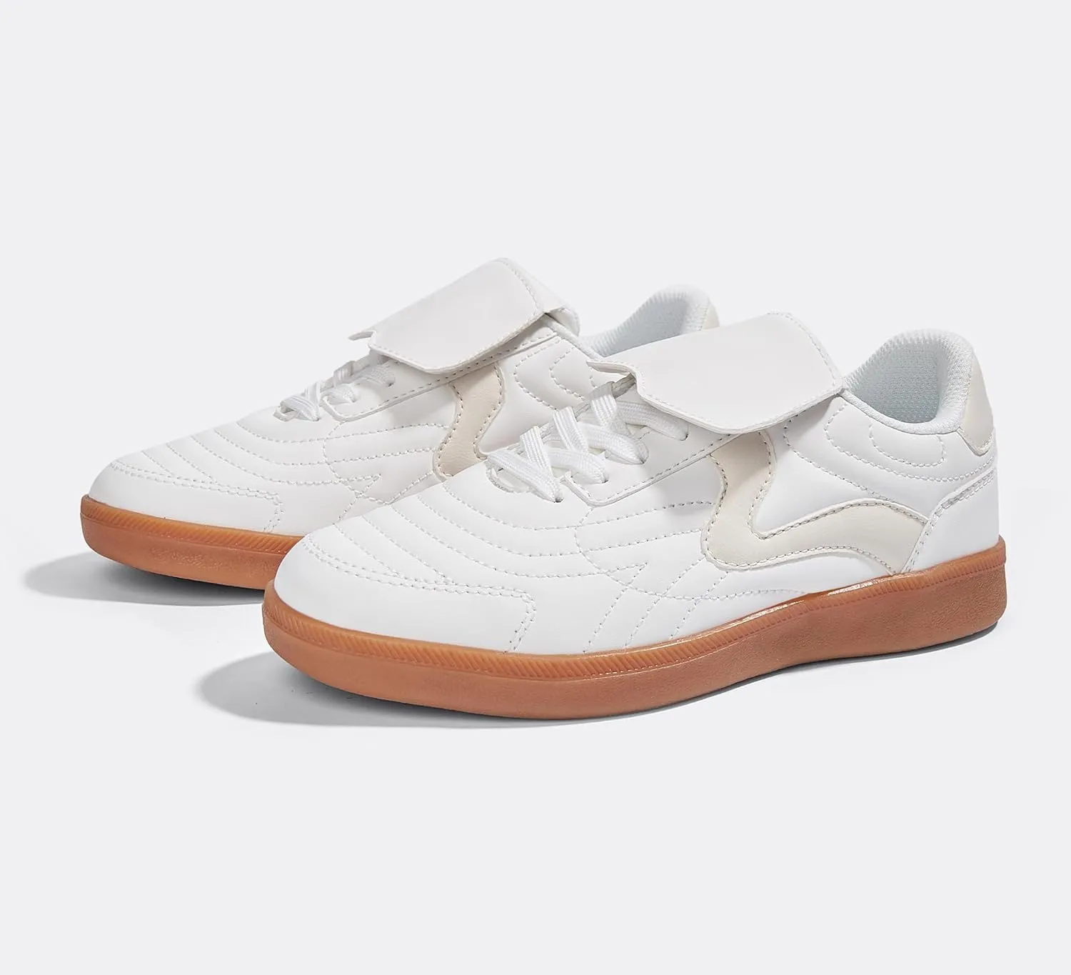 LUCKY STEP Women's Gum Sole Fashion Sneakers Classic Retro Fancy Casual Leisure Tennis Walking Skate Shoes
