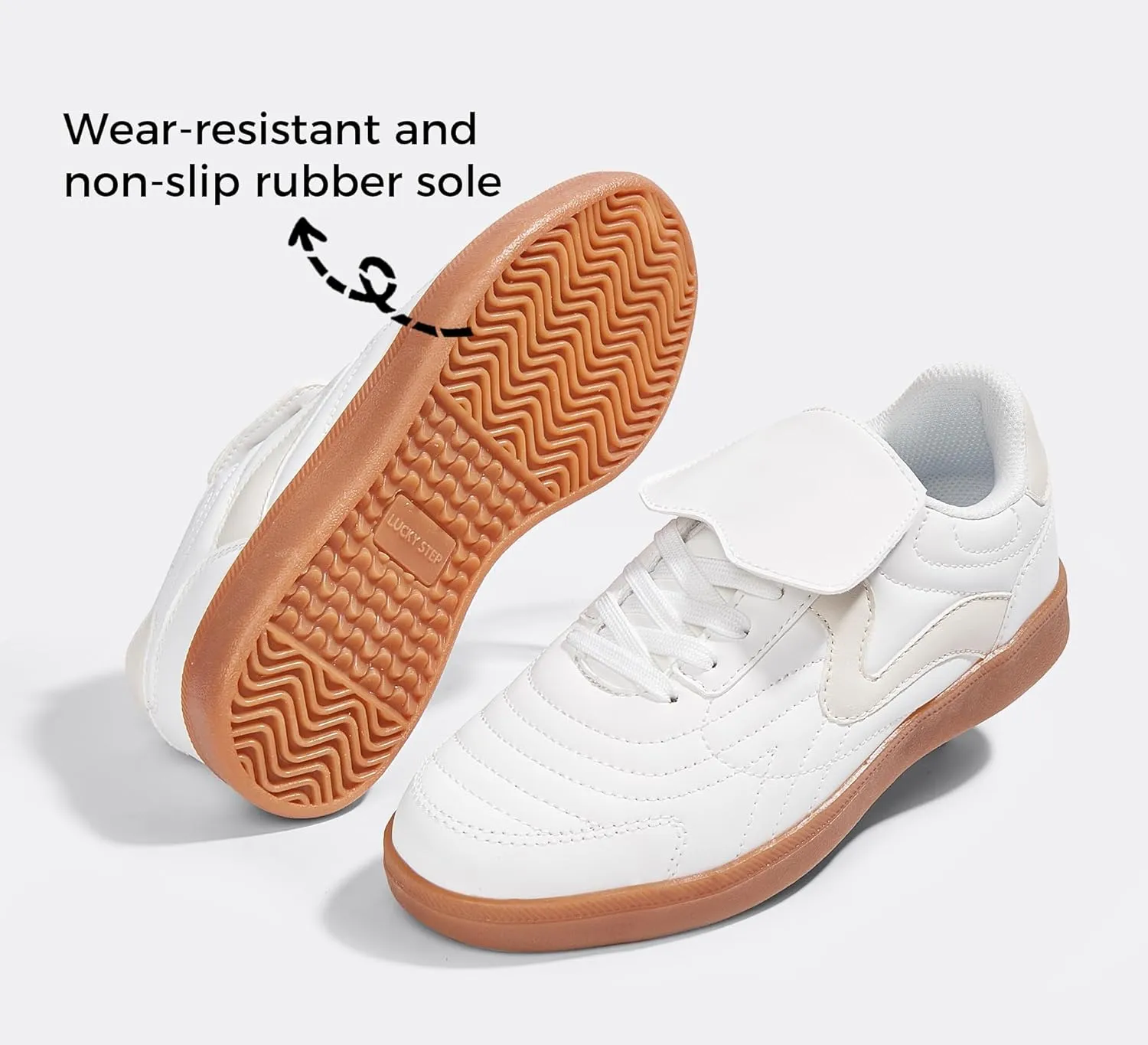LUCKY STEP Women's Gum Sole Fashion Sneakers Classic Retro Fancy Casual Leisure Tennis Walking Skate Shoes