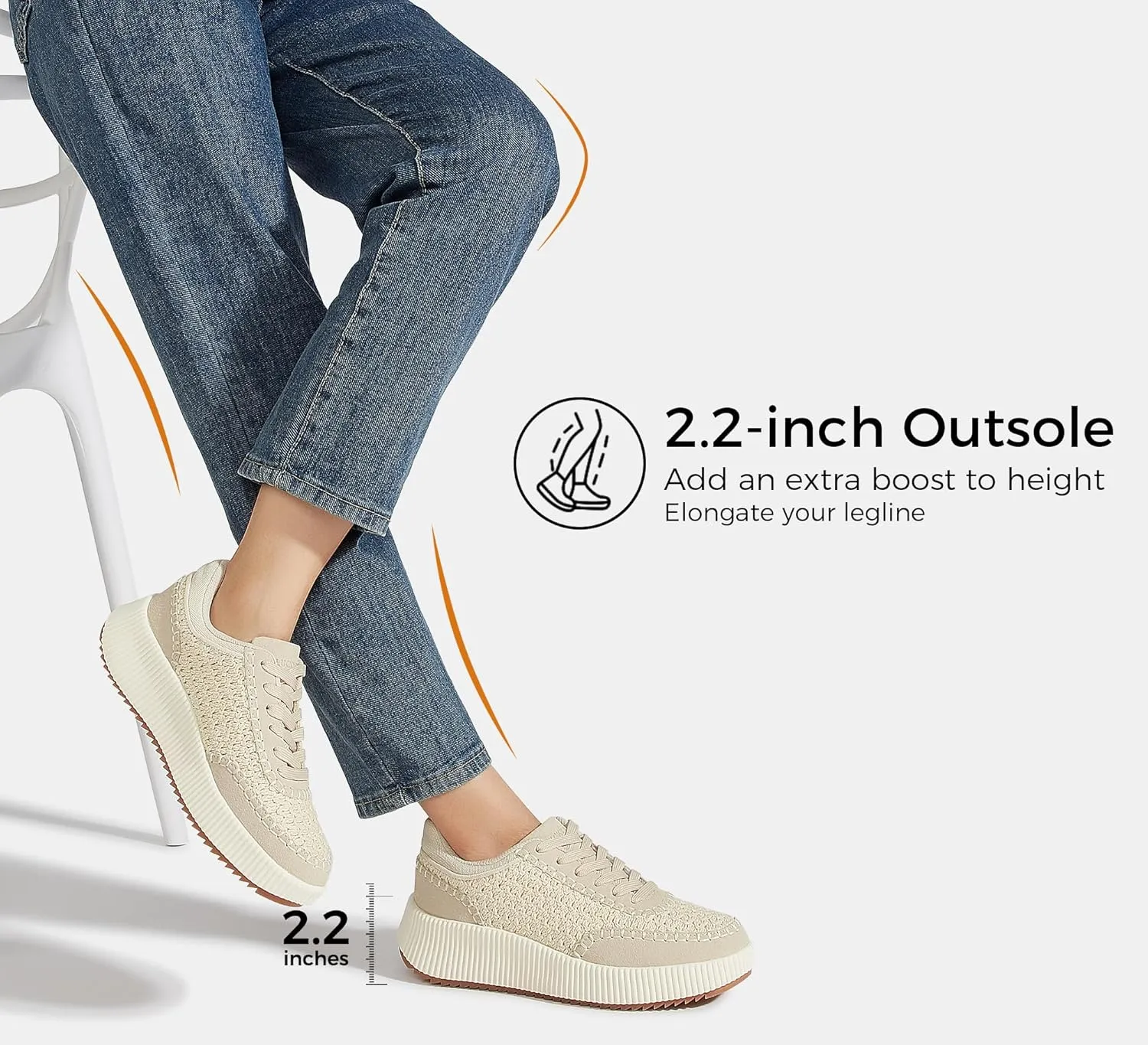 LUCKY STEP Women's Platform Sneakers Retro Braided Fashion Casual Chunky Shoes Breathable Durable Non Slip Walking Footwear
