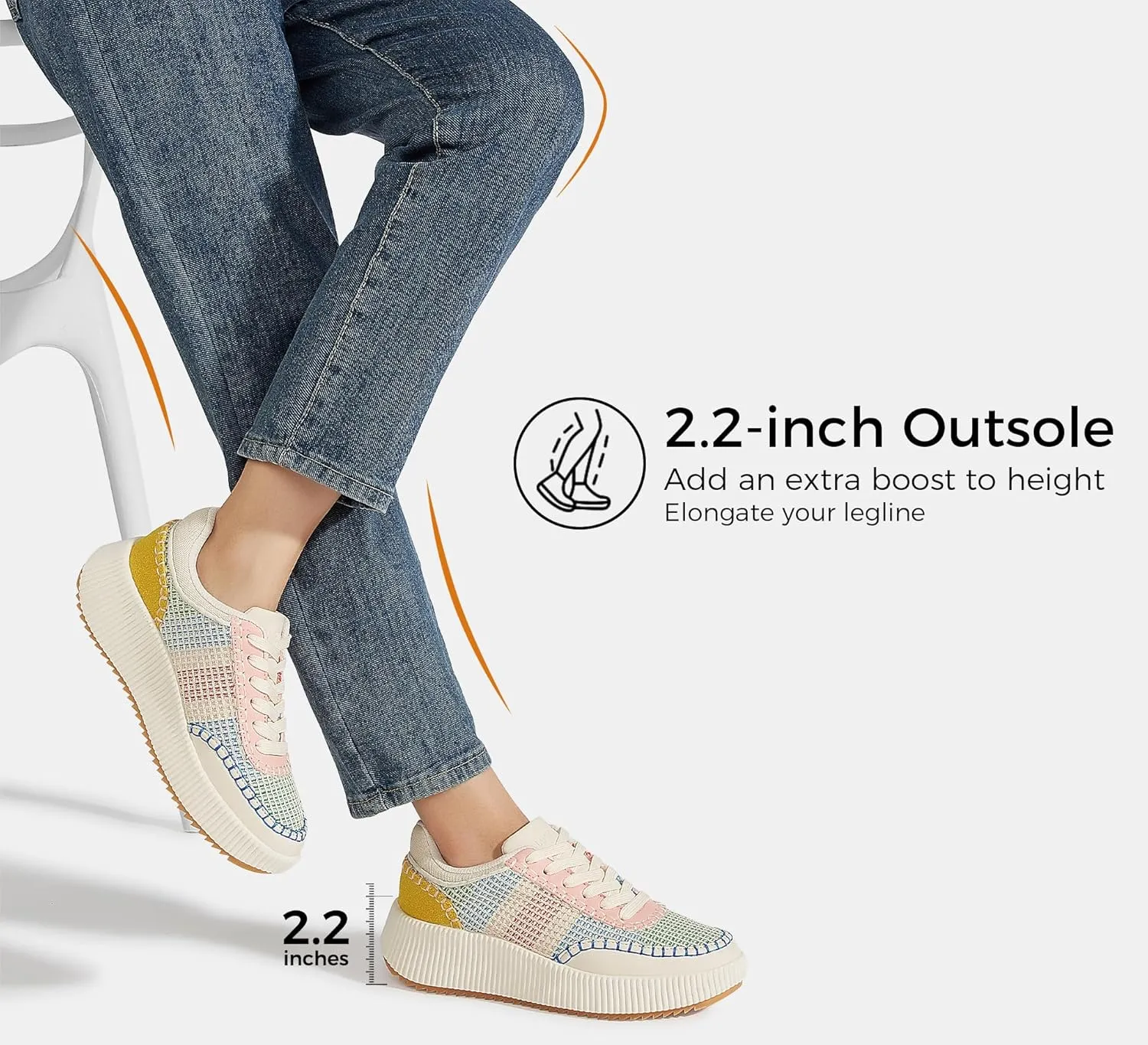 LUCKY STEP Women's Platform Sneakers Retro Braided Fashion Casual Chunky Shoes Breathable Durable Non Slip Walking Footwear