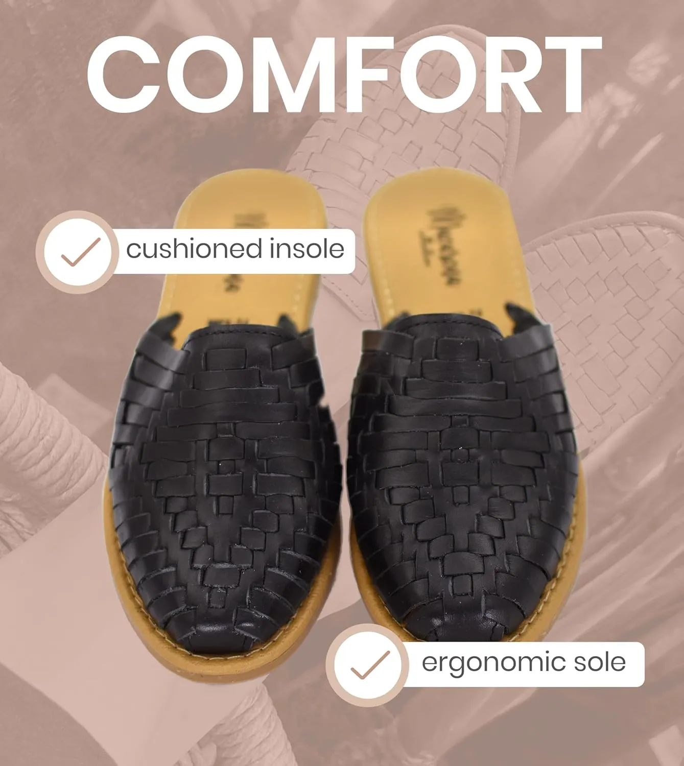 Macarena Collection Womens Shoes Leather Sandals for Women | Huarache Handmade Mexican Sandals Women | Comfortable & Stylish Womens Sandals 702