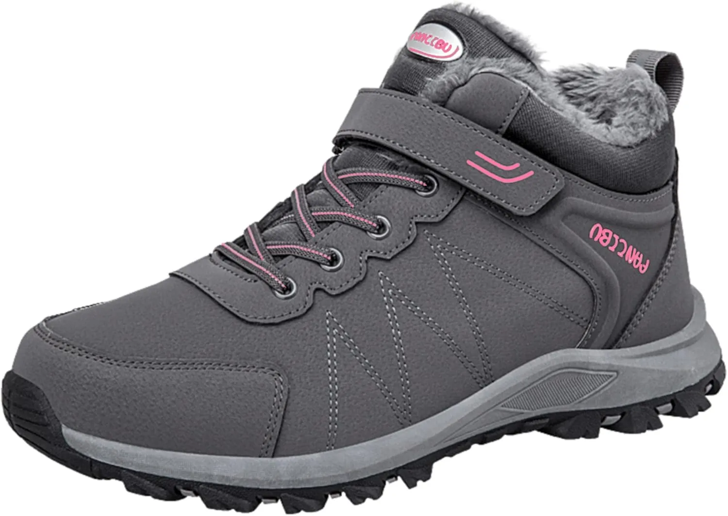 MAIZUN Womens Winter Snow Boots Fur Lined Winter Ankle Boots Outdoor Hiking Walking Trekking Shoes