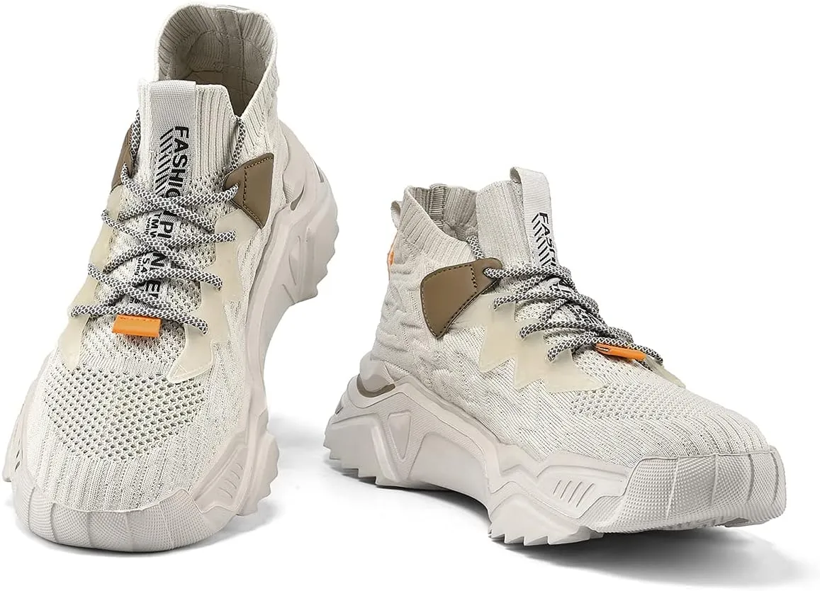 MATRUPLE Mens Fashion Sneakers High Top Casual Shoes Athletic Walking Mesh Comfortable Sports Shoe
