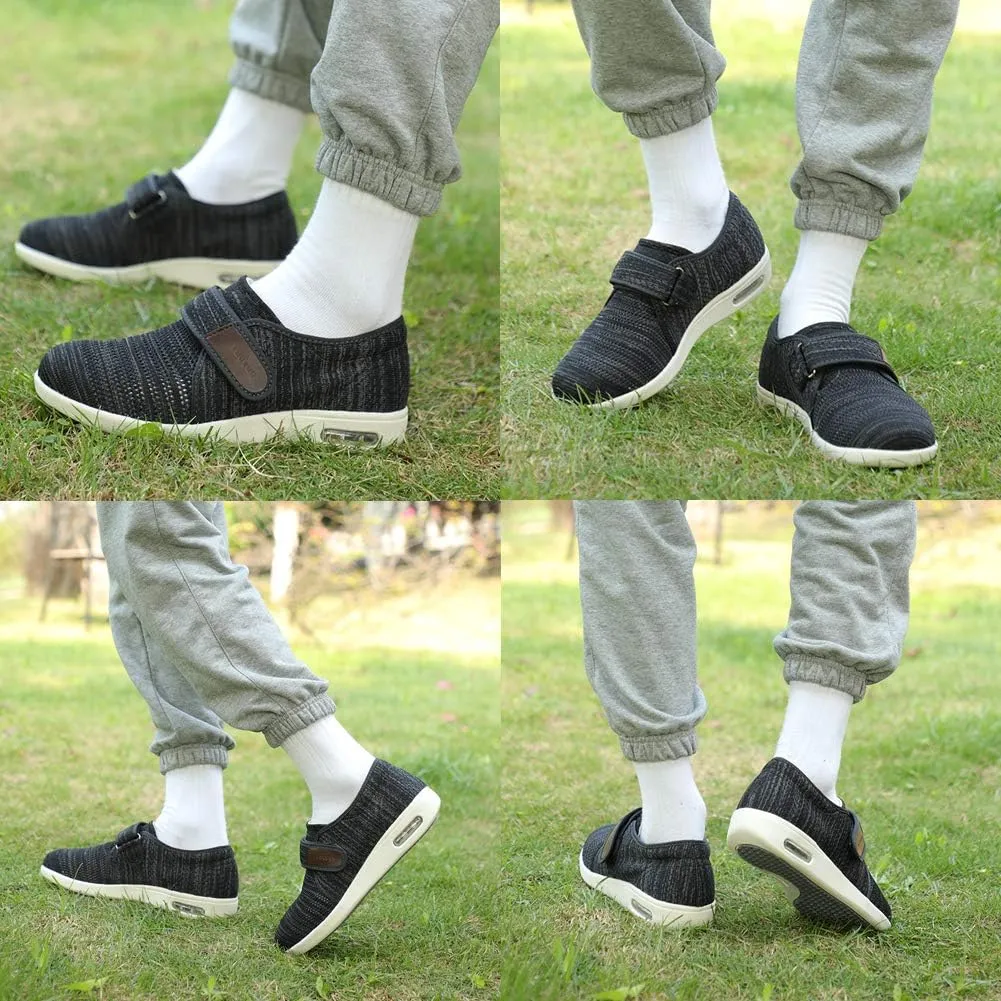Mei MACLEOD Women's Extra Wide Shoes with Adjustable Strap Wide Width Sneakers Arthritis Edema Walking Shoes for Elderly Diabetic