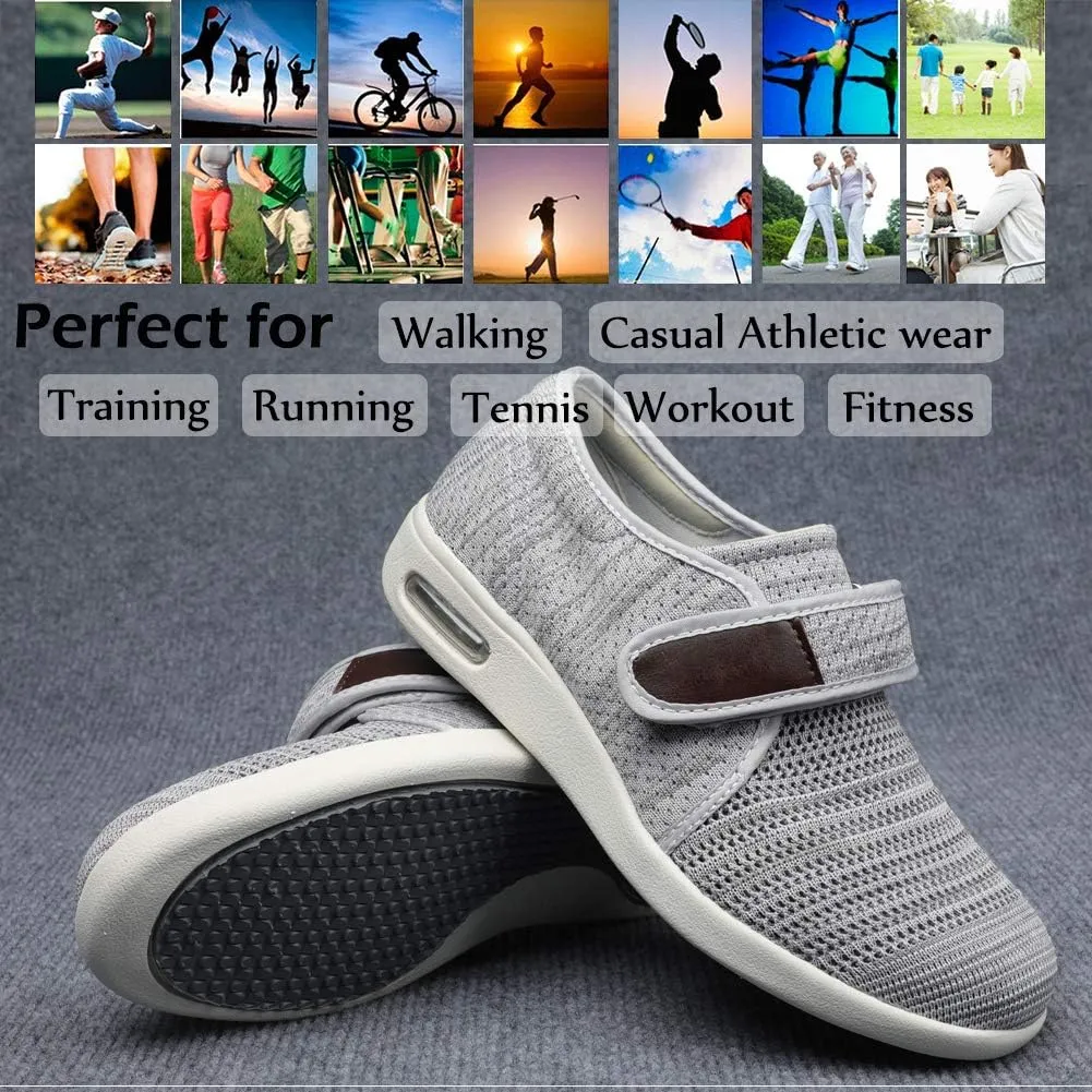 Mei MACLEOD Women's Extra Wide Shoes with Adjustable Strap Wide Width Sneakers Arthritis Edema Walking Shoes for Elderly Diabetic