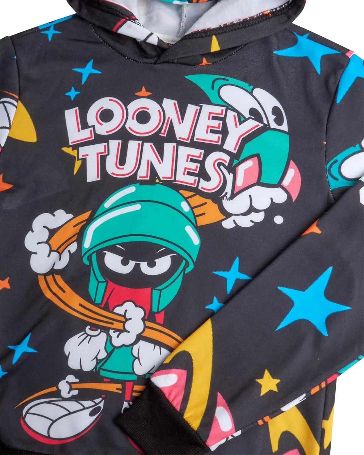 Members Only Boys' Active Tracksuit Set - 2 Piece Looney Tunes, Marvin, Tom & Jerry Fleece Hoodie and Sweatpants (Size: 4-18)