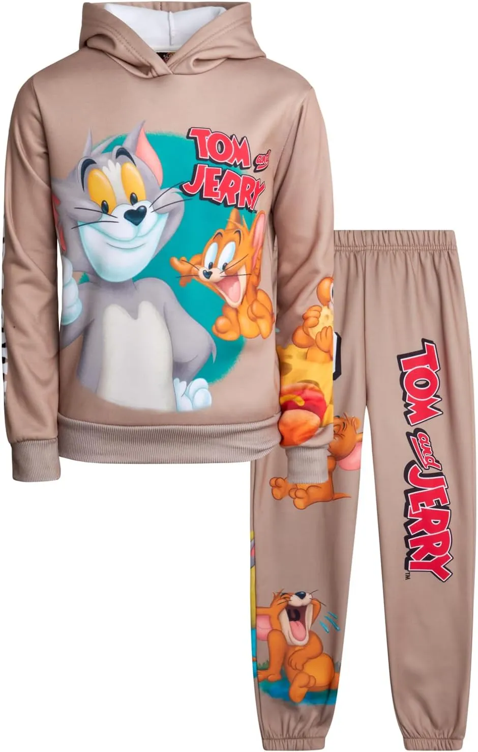 Members Only Boys' Active Tracksuit Set - 2 Piece Looney Tunes, Marvin, Tom & Jerry Fleece Hoodie and Sweatpants (Size: 4-18)