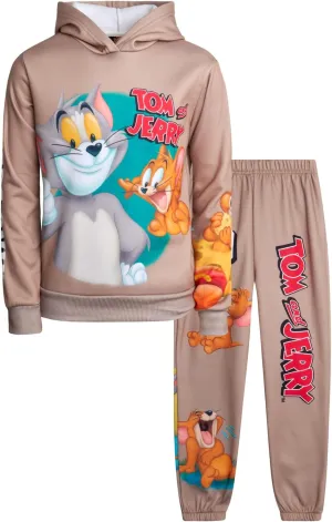 Members Only Boys' Active Tracksuit Set - 2 Piece Looney Tunes, Marvin, Tom & Jerry Fleece Hoodie and Sweatpants (Size: 4-18)