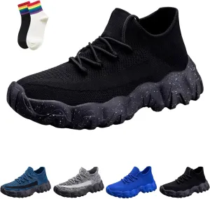 Men Shoes Height Boosting Shoes Fashion Sneakers Breathable Mesh Running Shoes Non-Slip Soft Sole Comfortable Shoes