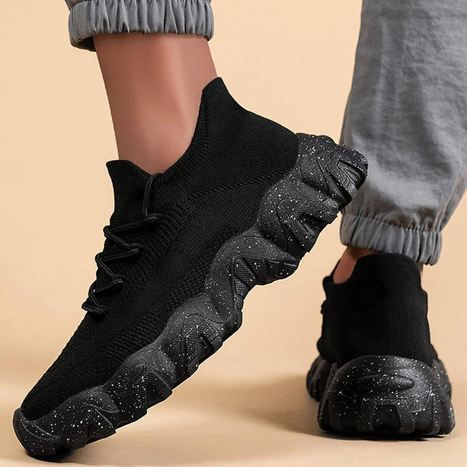 Men Shoes Height Boosting Shoes Fashion Sneakers Breathable Mesh Running Shoes Non-Slip Soft Sole Comfortable Shoes